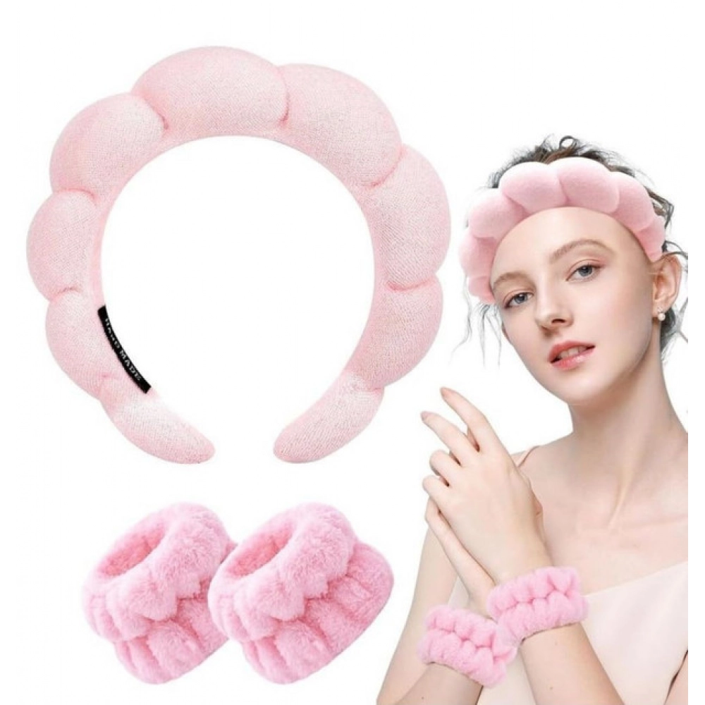 Pack of 2 Spa Headband And Wristband Set