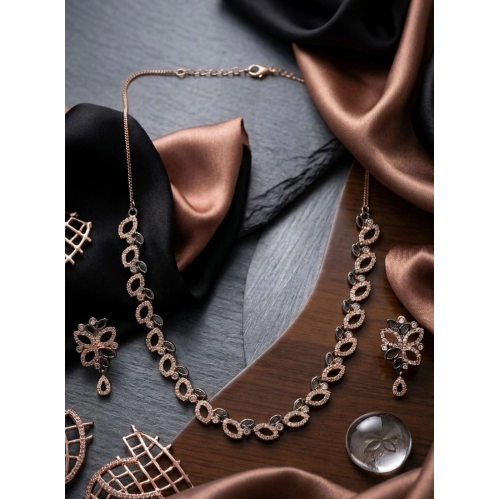 Women's Brass Silver Plated Necklace set
