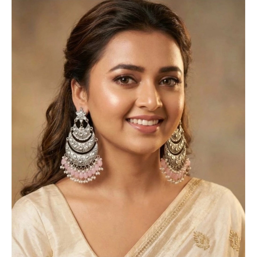 Women's Zinc Alloy Gold Plated Chandbali Earrings