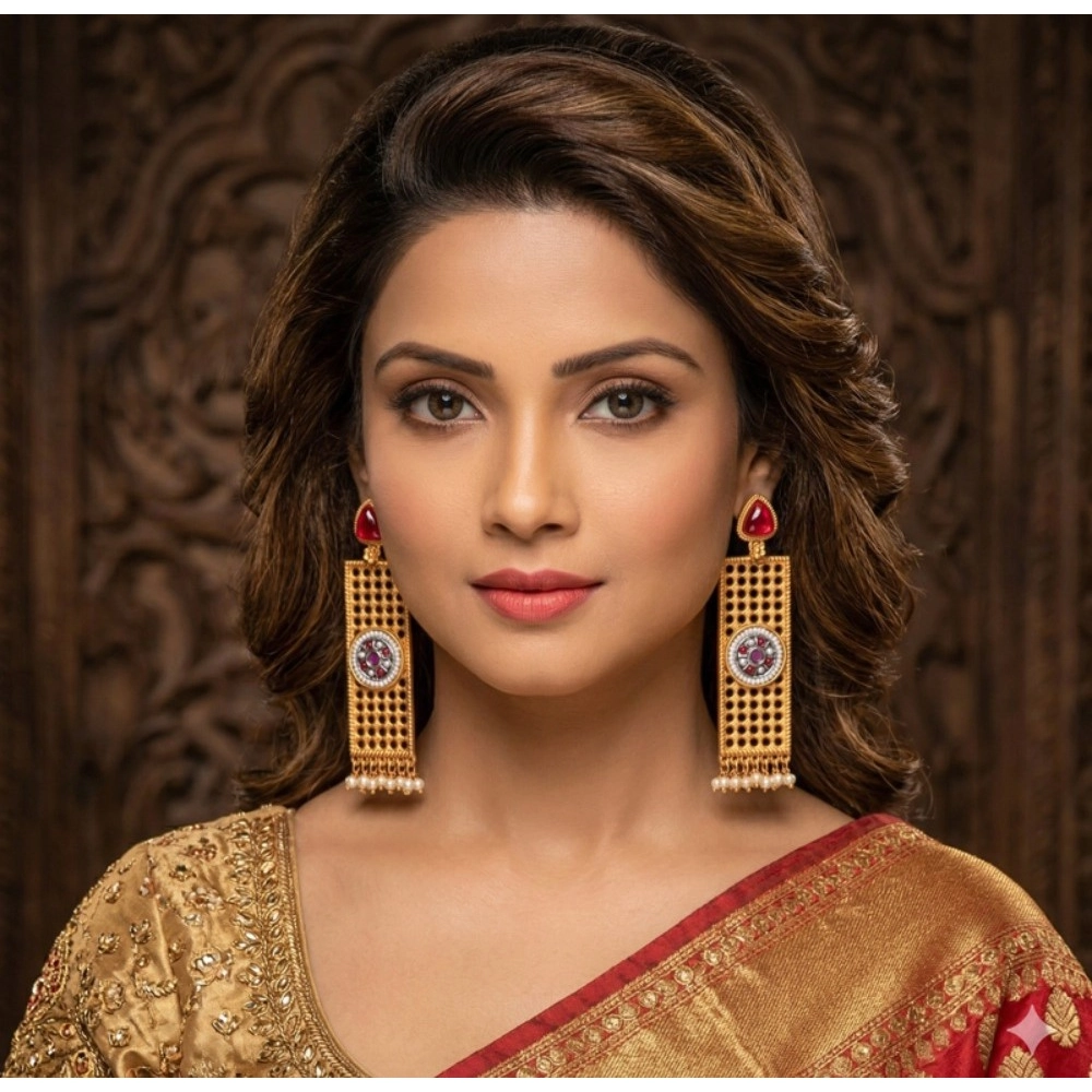 Women's Zinc Alloy Gold Plated Dangler Earrings